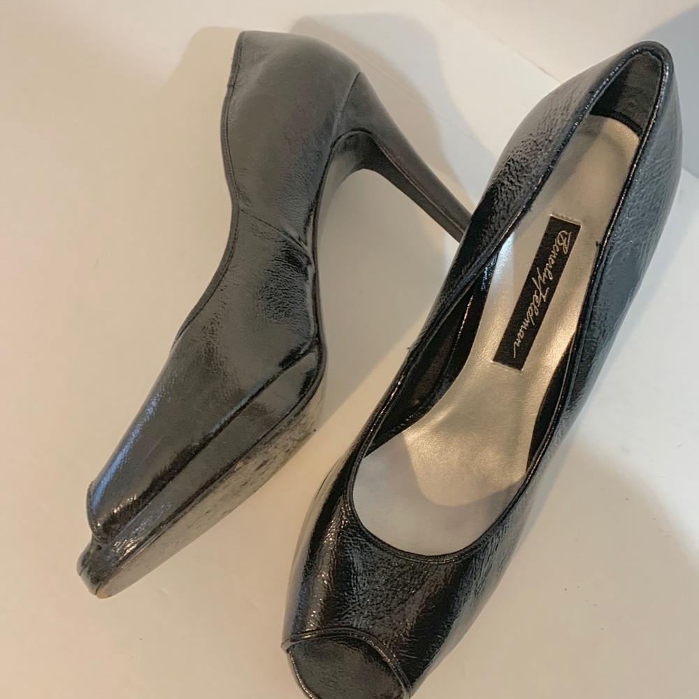 Beverly Feldman patent leather black heels